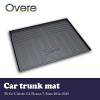 1Set Car Cargo rear trunk mat For Citroen C4 Picasso 7-Seats 2014 2015 2016 2017 2018 2019 Anti-slip mat Car Rear Trunk Tray Cargo Boot Liner Mat Floor Protector Carpet Mud Kick Accessories