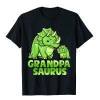 Grandpa Saurus Dinosaur Funny Grandpasaurus T-Shirt For Papa Printing Tops Shirts For Men Cotton Top T-Shirts Summer Funny