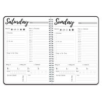 Daily Work Planner Hourly Schedule Planner Spiral Agenda Notebook Wellness Journal with TO-DO List,PrioritiesFlexible PVC Cover