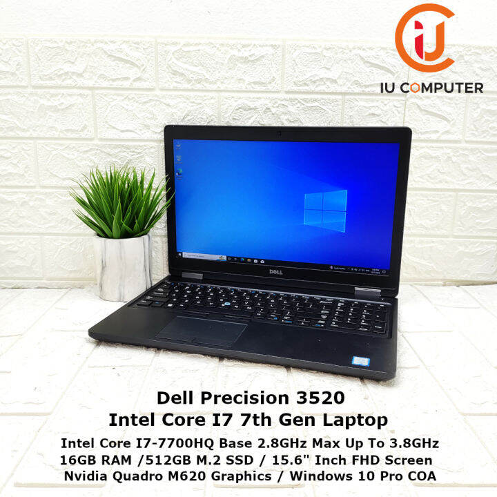 DELL PRECISION 3520 INTEL CORE I7-7700HQ 16GB RAM 512GB M.2 SSD M620 ...