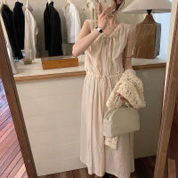 Spot parcel post[SC]2023 Summer Korean Dongdaemun New Sweet V Collar Sleeveless Lace Pull-Belt Dress