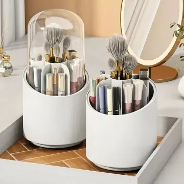 360° Rotating Makeup Organizer Spinning Make Up Box Storage Brush Rack  Shelf Holder