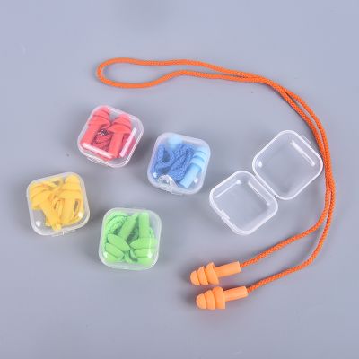 Soft Anti-Noise Ear Plug Silicone Swim Earplugs Adult Children Swimmers Diving With Rope 2pcs