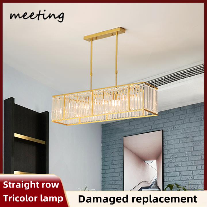 [Meeting] Luxury Crystal Three Color Chandelier Restaurant Simple