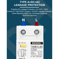 ชนิด RCBO RCD ELCB 1P-N กระแสไฟตกค้างเบรกเกอร์ AC220V สวิตช์ป้องกันการรั่วไหล30MA เกินพิกัด