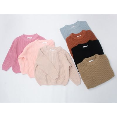 Kids Baby Boys Girls Pure Color Pullover Sweaters Autumn Baby Boys Girls Long Sleeve Candy Color Knit Childrens Sweaters