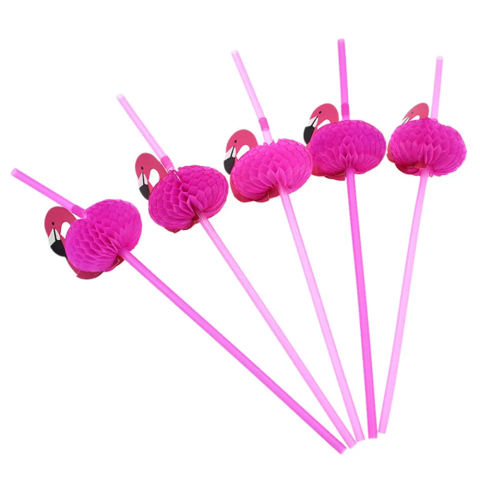 12pcs Flamingo Decoration Drinking Straws - Well Pick