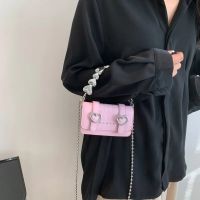 2023 Hot Mini Hand Bag Women Small Tote Handbags Luxury Design Pu Leather Purses Female Crossbody Bag With Pearl Chain Portable