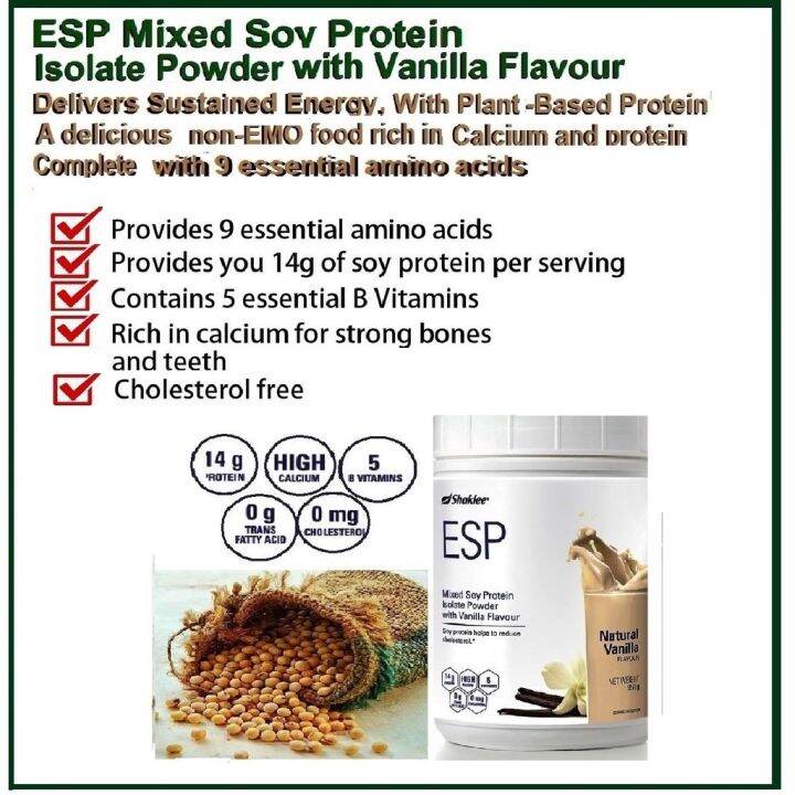 Big Promo Shaklee ESP Mixed Soy Protein Isolate Powder with Vanilla