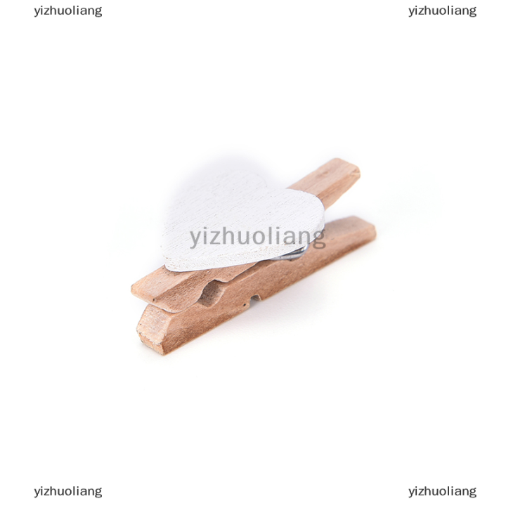 yizhuoliang-20pcs-มินิหัวใจน่ารักไม้หมุดภาพคลิปห้องพักตกแต่งงานฝีมืองานแต่งงาน