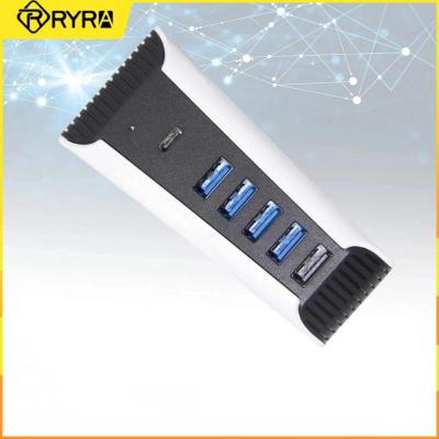 RYRA ฮับ USB พอร์ตหลายตัวสนับสนุนอุปกรณ์หลายตัวสำหรับ PS5 1-5 USB3.0คอนโซลนำเข้าตัวแยกอะแดปเตอร์รุ่นดิจิตอล