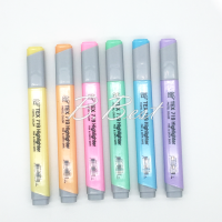 Tex 719 เท็กซ์ ปากกาเน้นข้อความ ไฮไลท์ สีพาสเทล ทรงเหลี่ยม ด้ามเล็ก ชุด 6 สี Tex highlighter Pastel 719 ไฮไลท์สีพาสเทล ปากกาเน้นข้อความสีพาสเทล