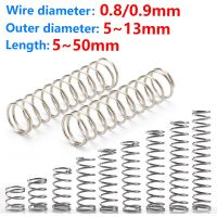 10pcs Compress Pressure Spring Y-type Rotor Return Cylidrical Coil Od 5mm 13mm Steel Wire Diameter 0.8mm 0.9mm Stainless Steel