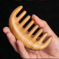 Wooden Massage Hair Comb Wide Tooth Combs for Head Scalp Facial Body Natural Sandalwood Massager Acupressure Combs for Women Men