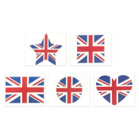 Queens Platinum Jubilee Tattoos สติกเกอร์ Union Jack รอยสักชั่วคราวปลอดภัยสำหรับปาร์ตี้