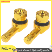 ? AM 2pcs CNC รถจักรยานยนต์90องศามุมล้อยางก้าน tubeless Valve อลูมิเนียม