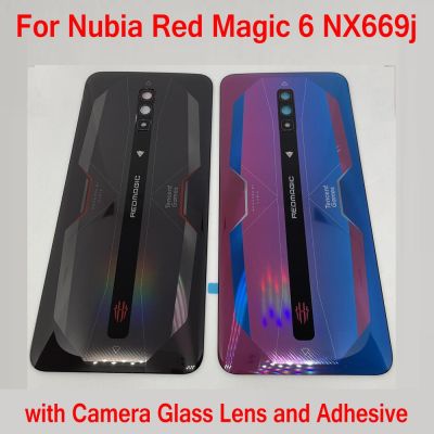 100 Original Battery Back Cover Housing Door Lid For ZTE Nubia Red Magic 6 NX669j Rear Case with Camera Glass Lens Phone Shell