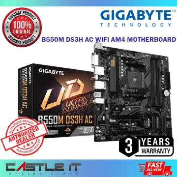 GIGABYTE B550M DS3H (AM4 AMD/B550/Micro ATX/Dual M.2/SATA 6Gb/s/USB 3.2 Gen  1/PCIe 4.0/HMDI/DVI/DDR4/Motherboard)