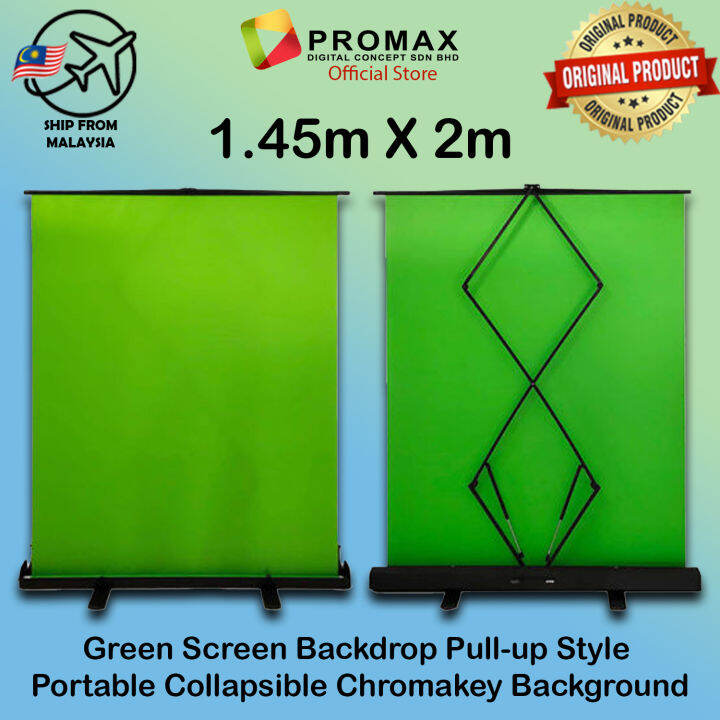 Ready stock!! Green Screen Backdrop Pullup Style Portable Collapsible