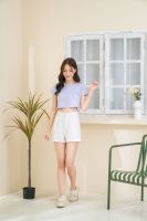 pela.bkk Mellow crop top สีม่วง -orchid