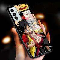 ปลอกสำหรับ Samsung M23 5G BL Luffy เคสกระจกนิรภัยมันวาวเคสโทรศัพท์กันกระแทก