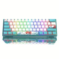 Womier WK61 Mechanical Keyboard RGB คีย์บอร์ดเกมแบบมีสาย Hot-Swappable Blue Sea Theme พร้อม PBT Keycaps สำหรับ Windows PC Gamers