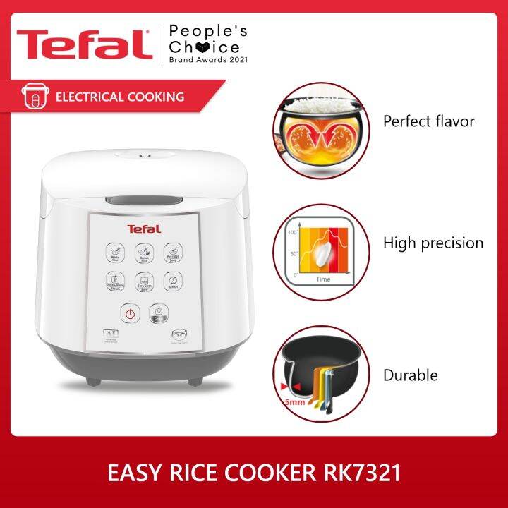 Tefal Easy Rice Cooker RK7321 (White) Spherical Cooking Pot, Capacity 1.8 L Lazada PH