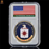 US Central Intelligence Agency Gold Plated Metal USA CIA Military Token Challenge Coin Collection W/PCCB Display