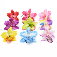 【cw】10 Pieces Artificial Flowers Cheap Thai Orchid Christmas Decoration for Home Wedding Shooting Props Beach Mannequin Head Flower