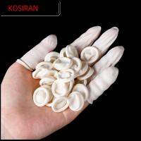 KONSIRAN 100/300PCS เป็นธรรมชาติ แบบใช้แล้วทิ้ง กันลื่น น้ำยาง ถุงมือยาง ถุงมือป้องกันปลายนิ้ว ปลอกนิ้ว เตียงเด็ก