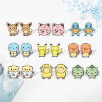 Kawaii Pokemon Anime Earrings for Girls Charmander Bulbasaur Anime Ear Stud Women Jewelry Cartoon Figure Accessories Girls Gifts