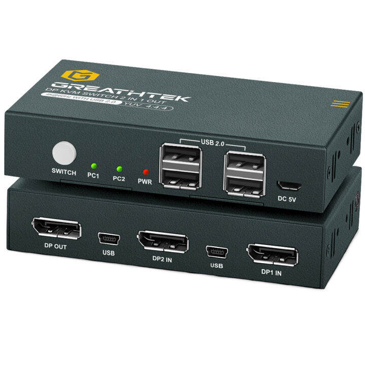 PWAY 8K Displayport KVM Switch 4K60hz 2port USB KVM Displayport 1.2