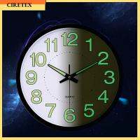 CIRETEX เครื่องประดับห้องนอนห้องนั่งเล่นสไตล์ทันสมัยระฆังเรืองแสงในที่มืดนาฬิการะบบควอทซ์เรืองแสงในแขวนผนังมืด