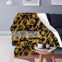 Yellow Rose And Bees Vintage Kitsch Baroque Scarves Sofa Bed Flannel Fleece Blanket Plush Bedding Pink Blue Blanket for Beds 05