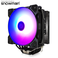 SNOWMAN 6ท่อความร้อนพัดลมระบายความร้อน CPU ARGB 120Mm PWM 4 Pin เงียบหม้อน้ำพีซีสำหรับอินเทล LGA 2011 1700 1150 1151แอมป์ AM4พัดลมซีพียูเย็น Baoyijinchukou