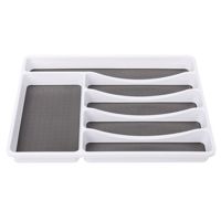 Plastic Cutlery Storage Box Dinnerware Tray Kitchen Drawer Organizer Separation Cutlery Organizer for Spoon fork