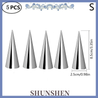 SHUNSHEN แม่พิมพ์กรวยม้วนหลอดกรวย5ชิ้นแม่พิมพ์เกลียวแม่พิมพ์ครัวซองต์ครีมแตรคุกกี้ขนมแม่พิมพ์ขนมอบเครื่องมืออบในครัว