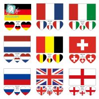 ✇✲ Latest Europe flag face sticker Germany France Italy Belgium England Scotland Netherlands Sweden national flag temporary tattoo