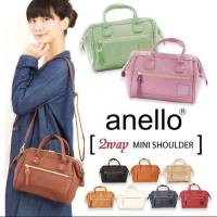 กระเป๋า​ Anello 2-way PU Leather Mini SIZE▧ มีป้ายกันปลอม▧ กระดุมแบบใหม่ คำว่า "carrot co." กระเป๋าพาดข้าง กระเป๋าพาดลำตัว กระเป๋าหนังPU