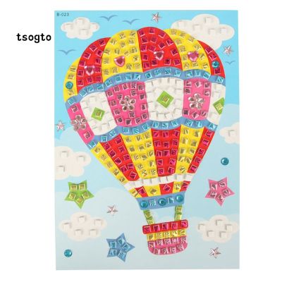 TsogtoKids Mosaic Stickers Art Puzzle Rhinestone Cartoon Character DIY Educational Toy