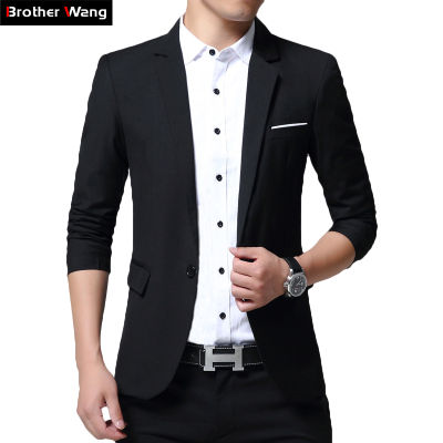 2020 Autumn New Mens Black Business Suit Classic Style High Quality Fashion Casual Blazer Jacket Male Blue Red nd Clothes