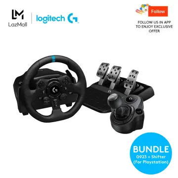 Logitech G923 Racing Wheel and Pedals, TRUEFORCE up to 1000 Hz Force  Feedback, Responsive Driving Design, Dual Clutch Launch Control, Genuine  Leather