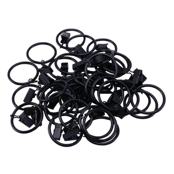 36-pack-rings-curtain-clips-strong-metal-decorative-drapery-window-curtain-ring-with-clip-rustproof-vintage-interior-diameter-black