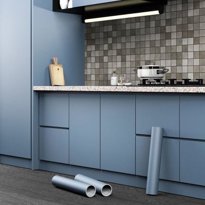 5M Matte Matte Cabinet Film Kitchen Decor Waterproof Solid Color Self-Adhesive Thicken Vinyl Wallpapers Renovation Wall Stickers