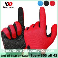 ▤●▥ WEST BIKING Spring Autumn Unisex Cycling Gloves Full Finger Touch Screen Mountaineering Sports Gloves Summer Fingerless Mitts