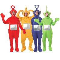 （ใหม่）4สี Teletubbies คอสเพลย์สำหรับผู้ใหญ่ตลก Tinky Winky Dipsy Laa-Laa Po อะนิเมะเทศกาลพ่อแม่และลูกพรรคเครื่องแต่งกายเสื้อผ้า