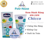 Kem Đánh Răng Chicco Vị Chuối Táo Chống Sâu Răng, Không Cay, Nuốt Được