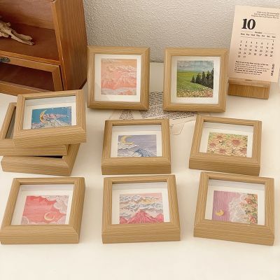 High-end Original Pastoral style sunrise sunset oil painting small photo frame set table three-dimensional hollow picture frame home bedroom office desktop decoration