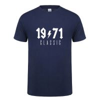 Top Tees Omnitee คลาสสิก1971 T เสื้อผู้ชายผ้าฝ้ายฤดูร้อนแขนสั้นวันเกิดของขวัญ Tshirt Tee Mans เสื้อยืด OZ-191