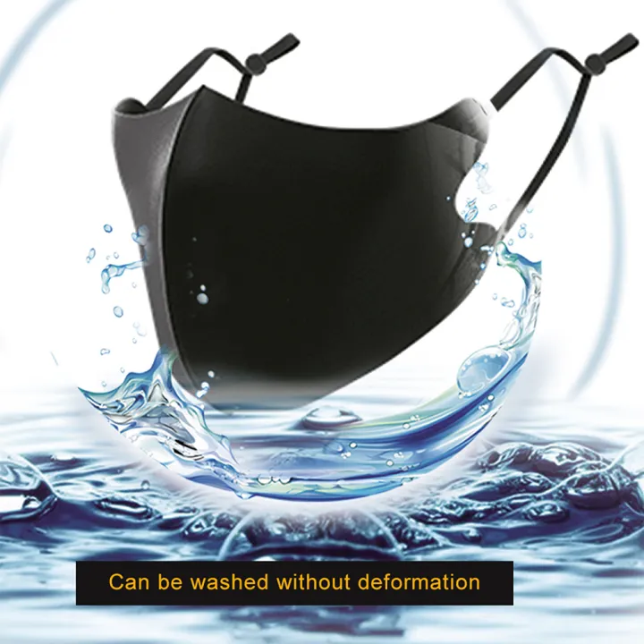 pantorastar 3 PCS Adults Ice Silk UPF50+ Face Mask Washable Reusable Anti Dust Filter Mouth Face Mask with Individual Packaging Bag